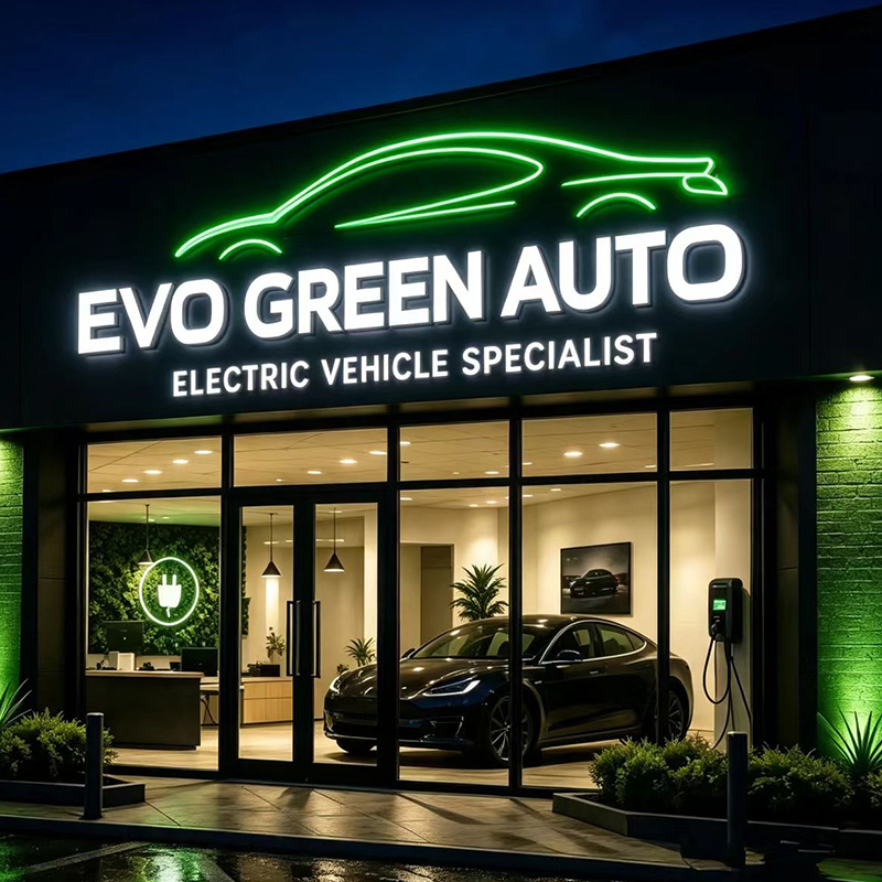 Auto Repair Shop Logo Design - Niestandardowe oświetlone litery LED, zewnętrzne, wodoodporne,